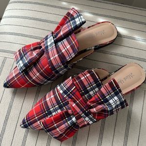 Plaid Bow Flats
